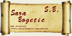 Sara Bogetić vizit kartica